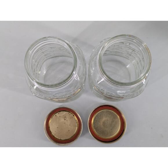 2 Vintage Longaberger Blue Ribbon Collection 16oz Mason Canning Jars USA - Picture 5 of 6
